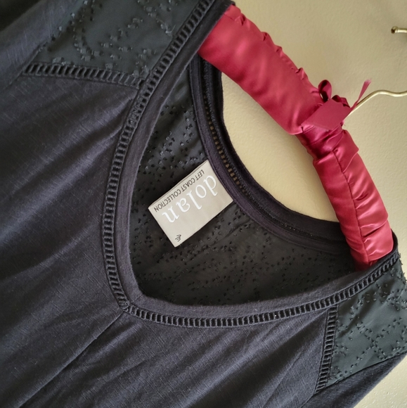 Anthropologie Dolan | Left Coast Collection Black Blouse Top Shirt Medium - Picture 6 of 6